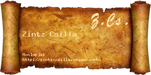 Zintz Csilla névjegykártya
