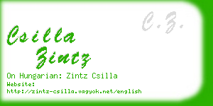 csilla zintz business card